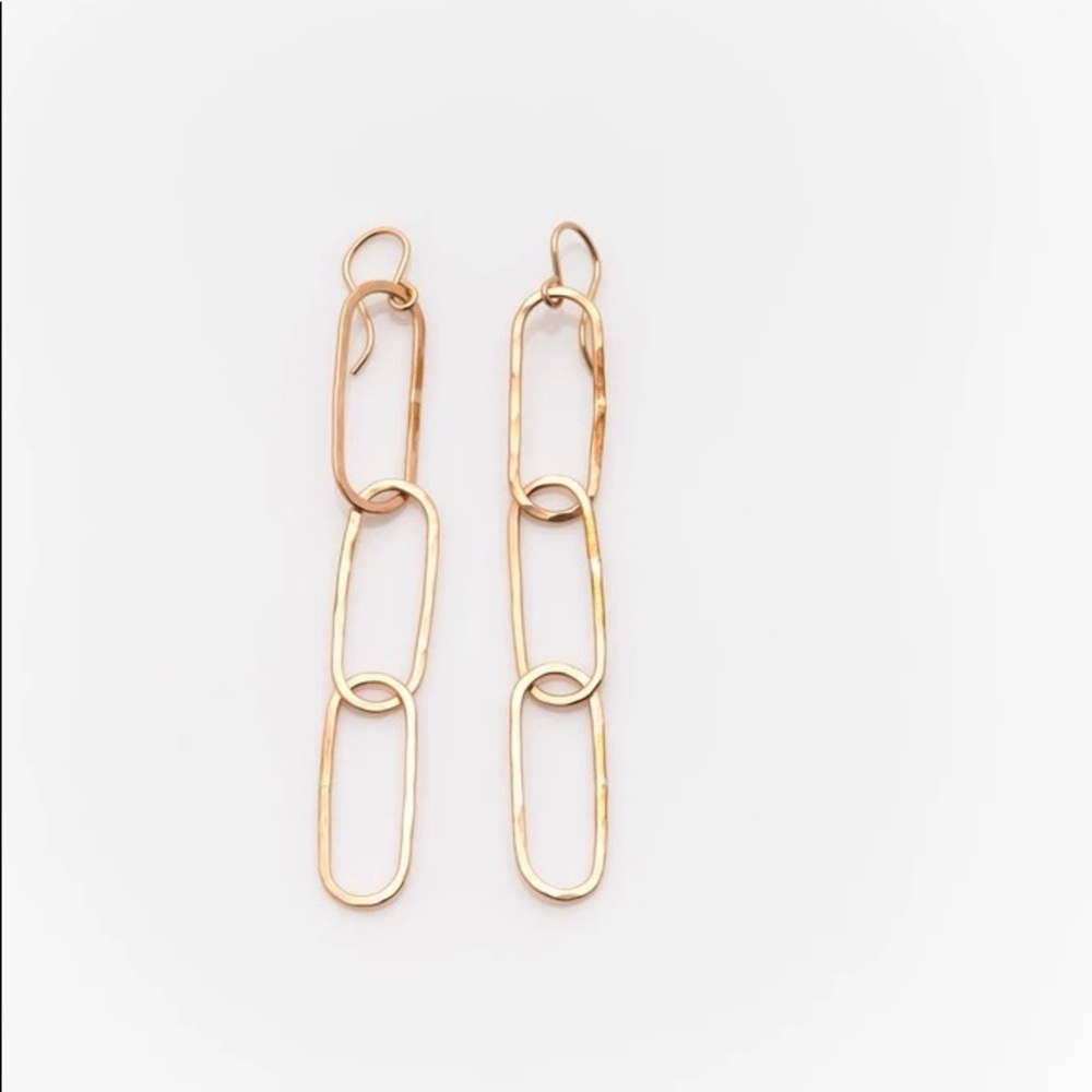 Jumbo Paperclip-style Chain Earrings; handmade by Nashelle